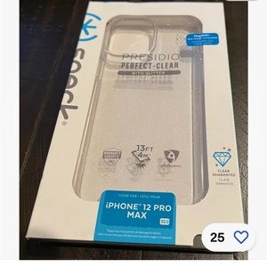 Speck Presidio Clear Case with Glitter for iPhone 12 Pro Max 6.7" - GLITTER GOLD